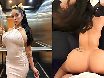 Stepmom Flopi Chill is a uber-sexy babe who was timid in the elevator but once she beaten it stiff, WOW!