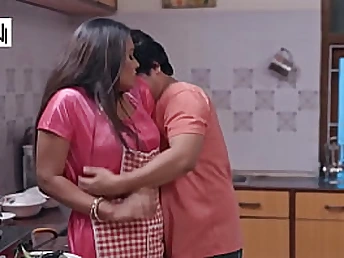 Son-in-law porks Indian step-mom Mohinilaxmi in the kitchen like a professional!