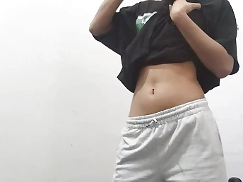 Indian teenie squirts while handballing and moaning while going knuckle deep and splooging from lonely village nymph