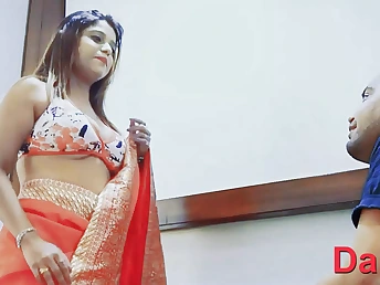 Step-in Indian wife cheats on hubby with his spousal and gets poked in rear end-fashion