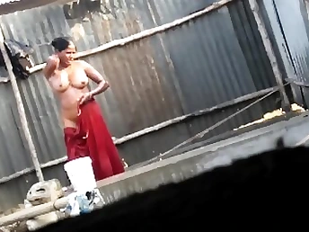 Tamil My Anni Supah Red-Hot Massive Knocker Fur Covered Puss gets naked & showcases her jummy twat in the open air