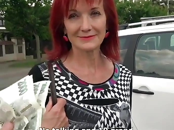 Czech Streets 111 Mrs Irena loves money and cocks