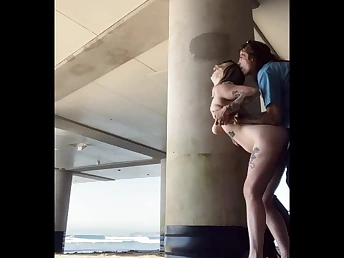 Venusxpriestess gets her big tits and taut pussy pounded on the beach