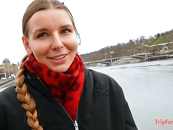 European girl with braids gets a xxx rear end-fashion nailing with a pop-shot inwards their way taut labia