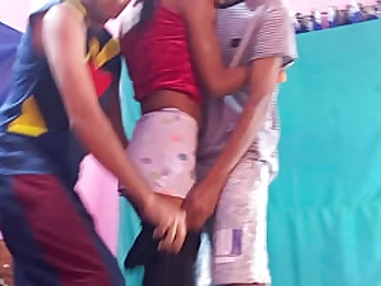 Christmas Pulverize-Festival 2 fellows and one jaw-tearing off young Bengali Fucky-Fucky hardcore porn