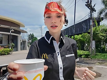 Lily Cute's homemade video: Petite brunette gets her big tits doggystyled and pounded enduring