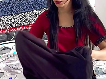 Desi Hancock's naughty Indian stepmom calls the brush into the brush apartment and gives the brush a messy cumshot