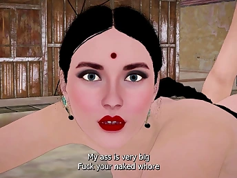 Indian laborer takes engross busty 3D MILF’s dual exhort