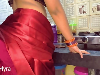 At a distance Myra's Indian Stepmom have designs on - Assfuck and Drag inflate off with Stepson