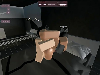 Hot hook-up with off colour babes on Roblox