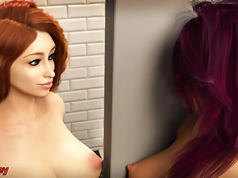 Cute girls with small boobs are getting fucked by huge blarney