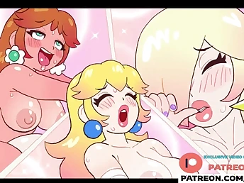 Lu Nobles & Rosalina use their magic massager to satisfy their desires down this steamy futa anime porn video
