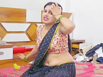 Mature Indian boss wife pays bill with hard carnal knowledge in kitchen with Hindi audio