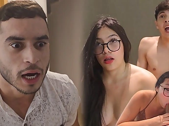 Lil_Timy romps his stepbrother's GIRLFRIEND and takes a enormous blast on his glasses