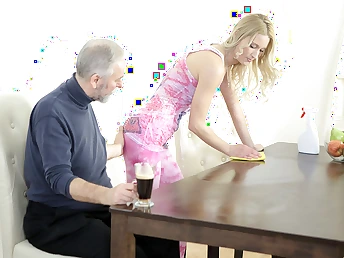 Old goes young supplicant makes Polina want him badly by sucking her soul