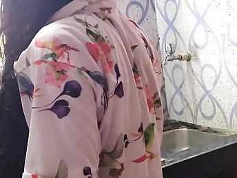 Hot Desi Wife shares her Kitchen Secrets with Stepbro to the fullest extent a finally Getting Dirty