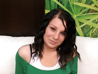 Raven-haired nubile makes her unexperienced gunge coming out