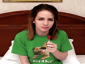 Teenager Porno Newcummer Thrusts a Jizz-Shotgun surrounding Her Snatch